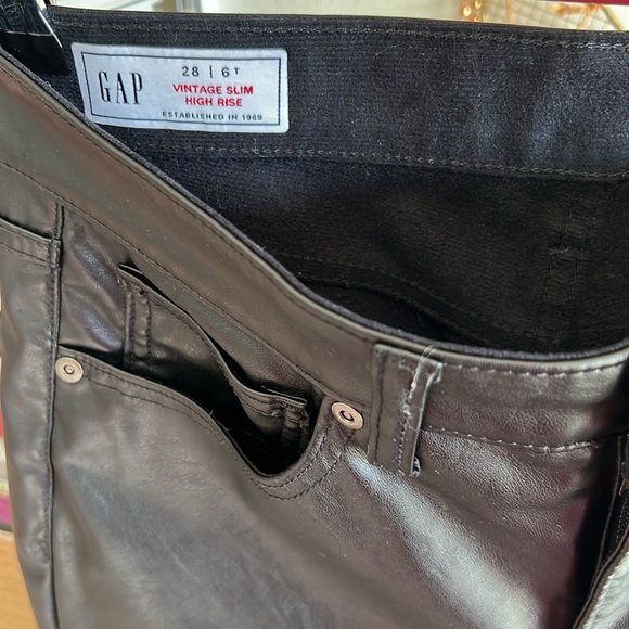 GAP Vintage Slim High Rise Leather Pants - Picture 4 of 4